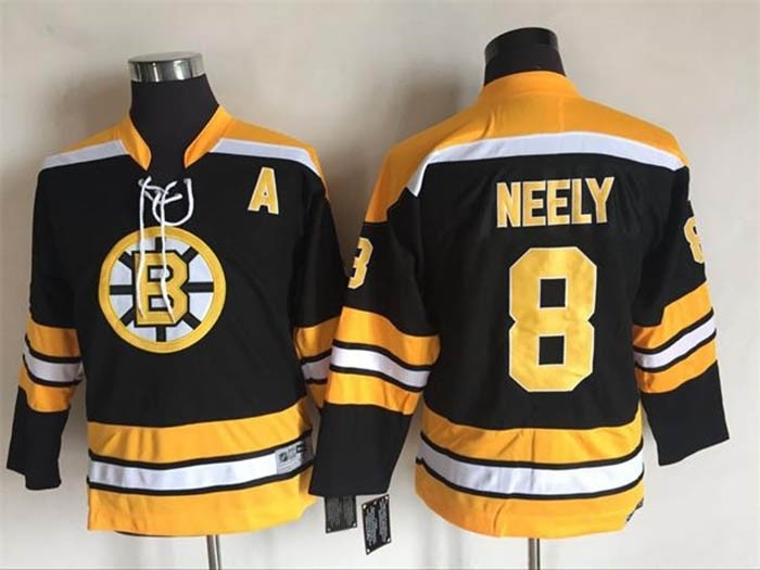 Youth Boston Bruins #8 Cam Neely Black CCM Vintage Throwback Jersey