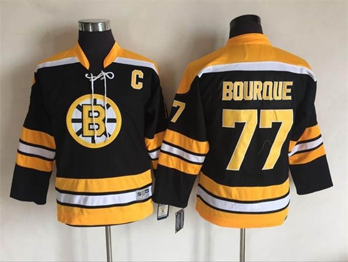 Youth Boston Bruins #77 Ray Bourque Black CCM Vintage Throwback Jersey