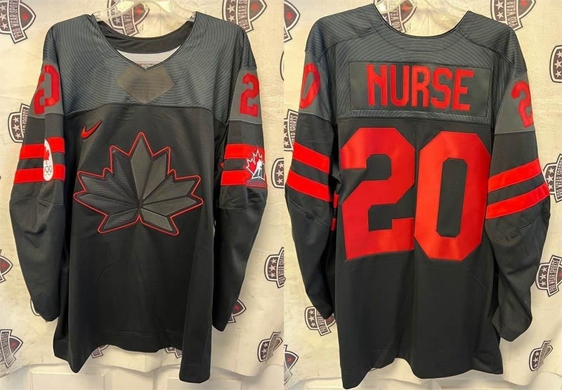 Men's 2022 Team Canada Olympic #20 Sarah Nurse Black Nike Hockey Jersey