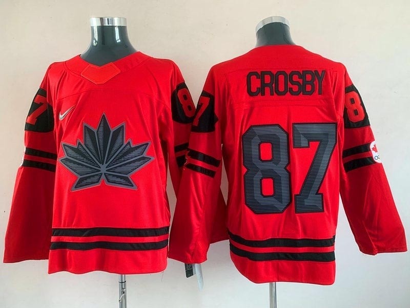 Men's 2022 Team Canada Olympic #87 Sidney Crosby Red Nike Hockey Jersey