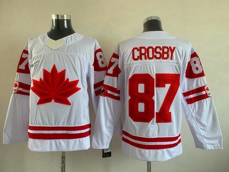 Men's 2022 Team Canada Olympic #87 Sidney Crosby White Nike Hockey Jersey