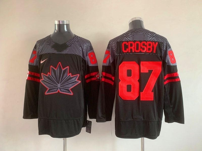 Men's 2022 Team Canada Olympic #87 Sidney Crosby Black Nike Hockey Jersey