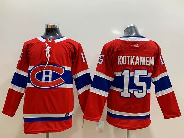 NHL Montreal Canadiens #15 Jesperi Kotkaniemi Red Adidas Jersey