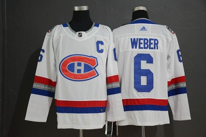 NHL Montreal Candiens #6 Shea Weber White with C patch 100th Classic Premier Jersey