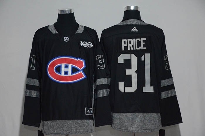 NHL Montreal Canadiens #31 Carey Price Black 100th Centennal Classic Jersey