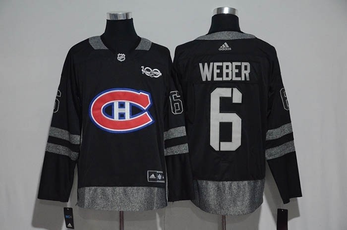 NHL Montreal Canadiens #6 Shea Weber Black 100th Centennal Classic Jersey