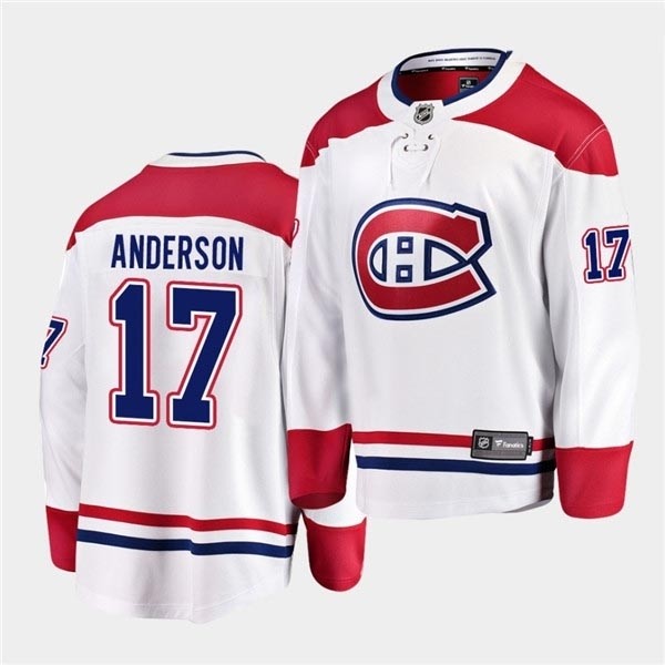 Men's Montreal Canadiens #17 Josh Anderson 2020-21 Away White Player Adidas Jersey