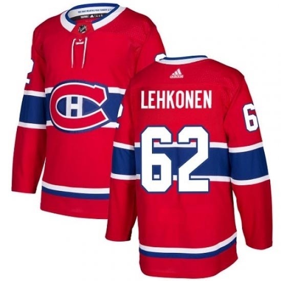 Men's Montreal Canadiens #62 Artturi Lehkonen Red home authentic Adidas jersey