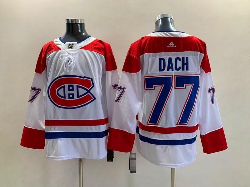 Men's Montreal Canadiens #77 Kirby Dach White Stitched NHL Jersey