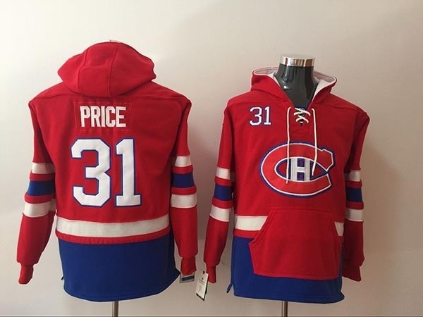 NHL Montreal Canadiens #31 Carey Price Red All Stitched Hooded Sweatshirt