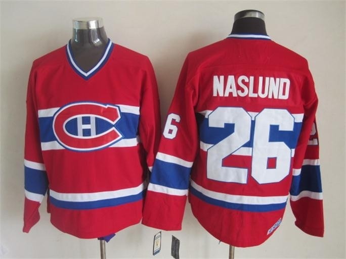 Men's Montreal Canadiens #26 Mats Naslund Red Throwback CCM Jersey