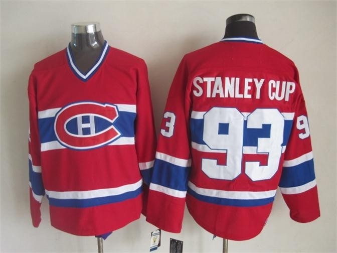 Men's Montreal Canadiens #93 Stanley Cup Red Throwback CCM Jersey