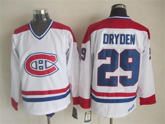 Men's Montreal Canadiens #29  Ken Dryden White Throwback CCM Jersey