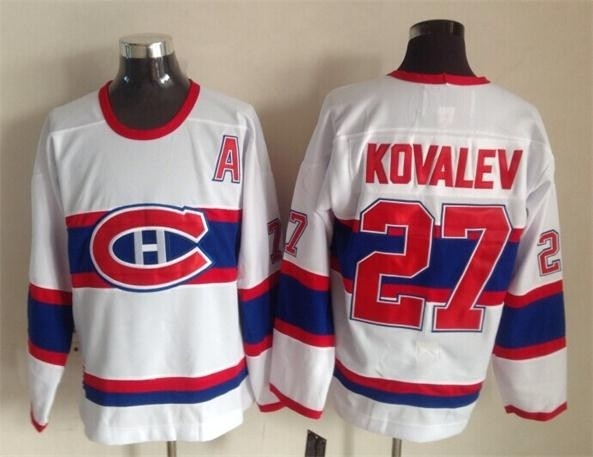 Men's Montreal Canadiens #27 Alexei Kovalev White Throwback CCM Jersey