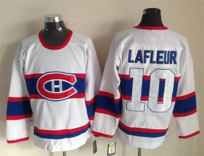 Men's Montreal Canadiens #10 Guy Lafleur White third Throwback Jersey