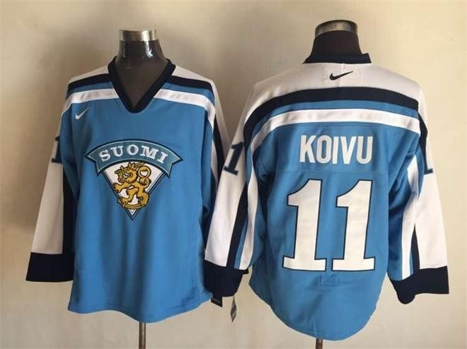 Men's Montreal Canadiens #11 Saku Koivu Blue Throwback Jersey