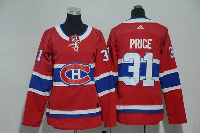 Women Montreal Canadiens #31 Carey Price Red Adidas Jersey