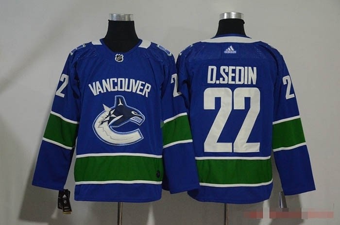 NHL Vancouver Canucks #22 Daniel Sedin Blue Adidas Jersey