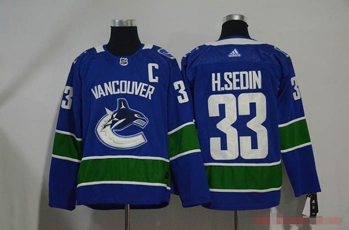 NHL Vancouver Canucks #33 Henrik Sedin Blue Adidas Jersey