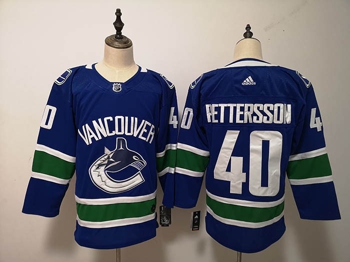 NHL Vancouver Canucks #40 Elias Pettersson Blue Adidas Jersey