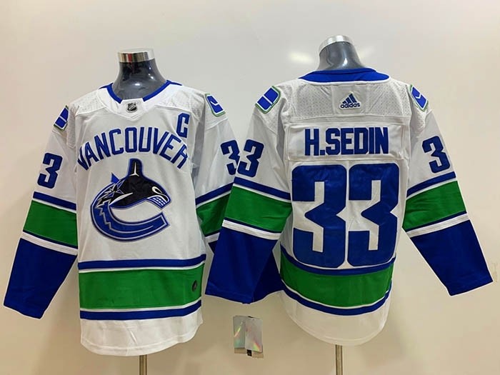 NHL Vancouver Canucks #33 Henrik Sedin White Adidas Jersey