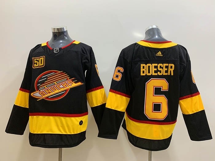 NHL Vancouver Canucks #6 Brock Boeser Black 50th Season Adidas Jersey