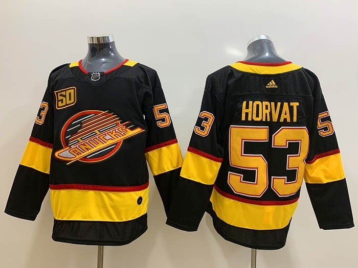 NHL Vancouver Canucks #53 Bo Horvat Mogilny Black 50th Season Adidas Jersey