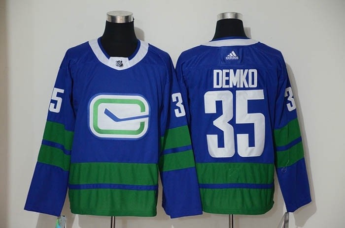 NHL Vancouver Canucks #35 Thatcher Demko Blue Third Adidas Jersey