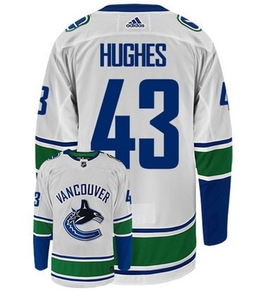 NHL Vancouver Canucks #43 Hughes white Adidas Jersey