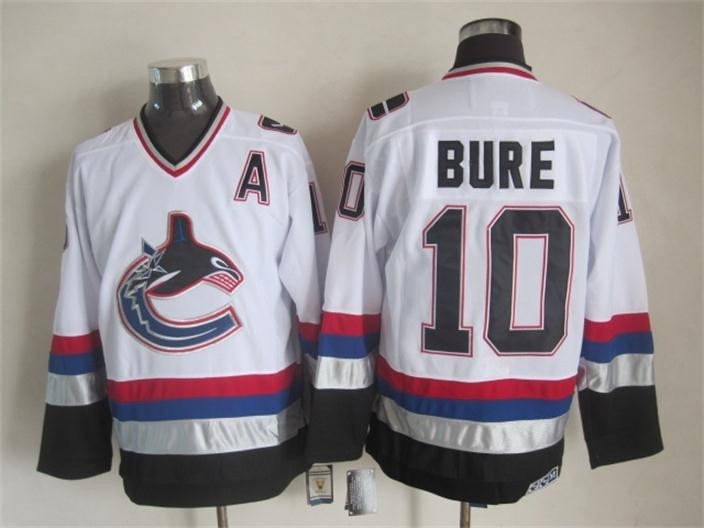 Men's Vancouver Canucks #10 Pavel Bure 1997-98 White CCM Throwback Jersey