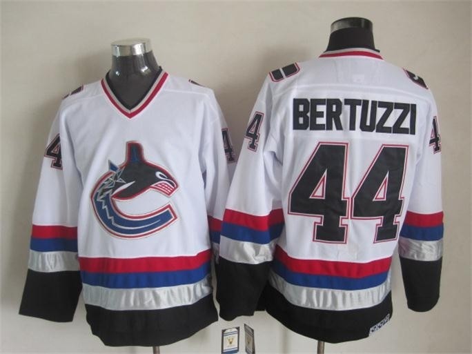 Men's Vancouver Canucks #44 Todd Bertuzzi 1997-98 White CCM Throwback Jersey