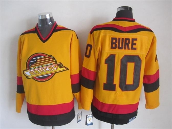 Men's Vancouver Canucks #10 Pavel Bure 1985-86 Yellow CCM Throwback Jersey