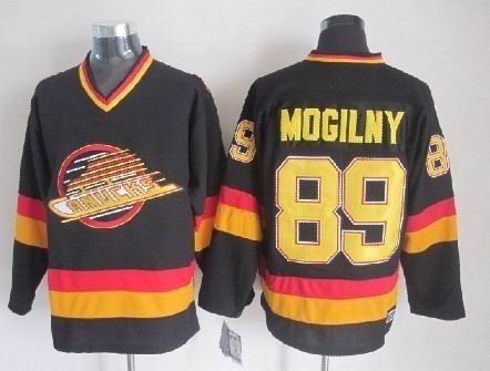 Men's Vancouver Canucks #89 Alexander Mogilny Black Throwback CCM Jersey