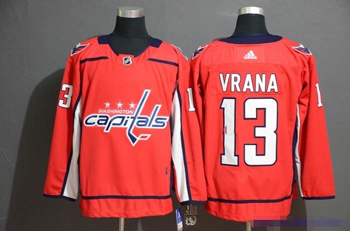 NHL Washington Capitals #13 Jakub Vrana Red Adidas Jersey