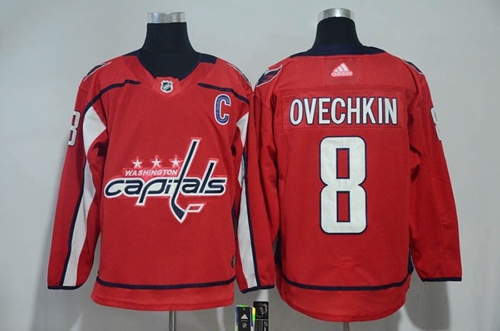 NHL Washington Capitals #8 Alex Ovechkin Red Adidas Jersey