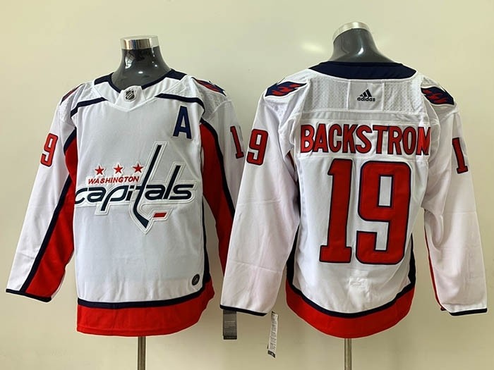 NHL Washington Capitals #19 Nicklas Backstrom White Adidas Jersey