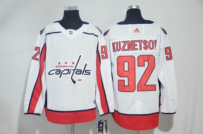 NHL Washington Capitals #92 Evgeny Kuznetsov White Adidas Jersey