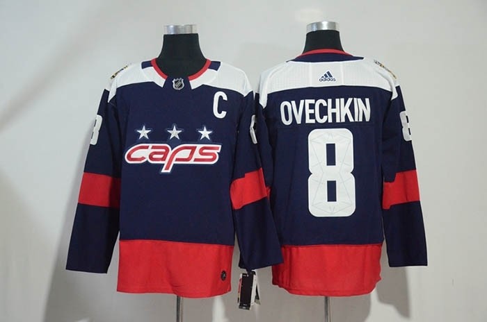 NHL Washington Capitals #8 Alex Ovechkin Navy 2018 Stadium Series Premier Jersey