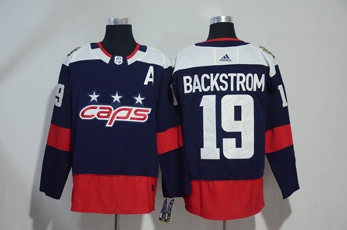 NHL Washington Capitals #19 Nicklas Backstrom Navy 2018 Stadium Series Premier Jersey