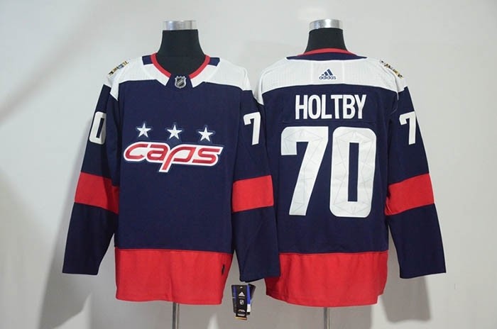 NHL Washington Capitals #70 Braden Holtby Navy 2018 Stadium Series Premier Jersey