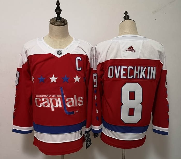 NHL Washington Capitals #8 Alex Ovechkin Red Third Adidas Jersey