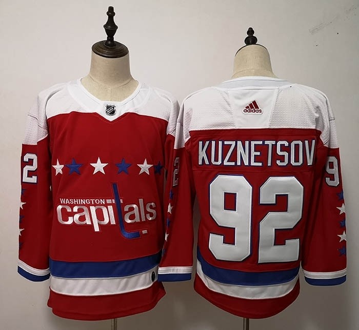 NHL Washington Capitals #92 Evgeny Kuznetsov Red Third Adidas Jersey