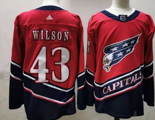 Men's Washington Capitals #43 Tom Wilson Red 2021 Reverse Retro Jersey