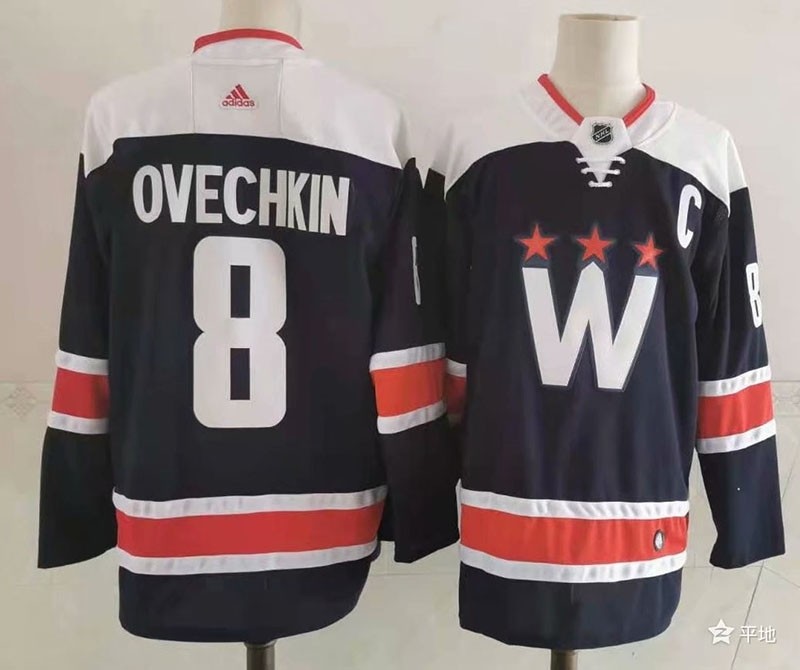 Men's Washington Capitals #8 Alexander Ovechkin Navy New Third Adidas Jersey