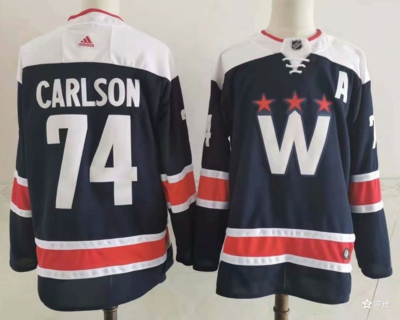 Men's Washington Capitals #74 John Carlson Navy New Third Adidas Jersey