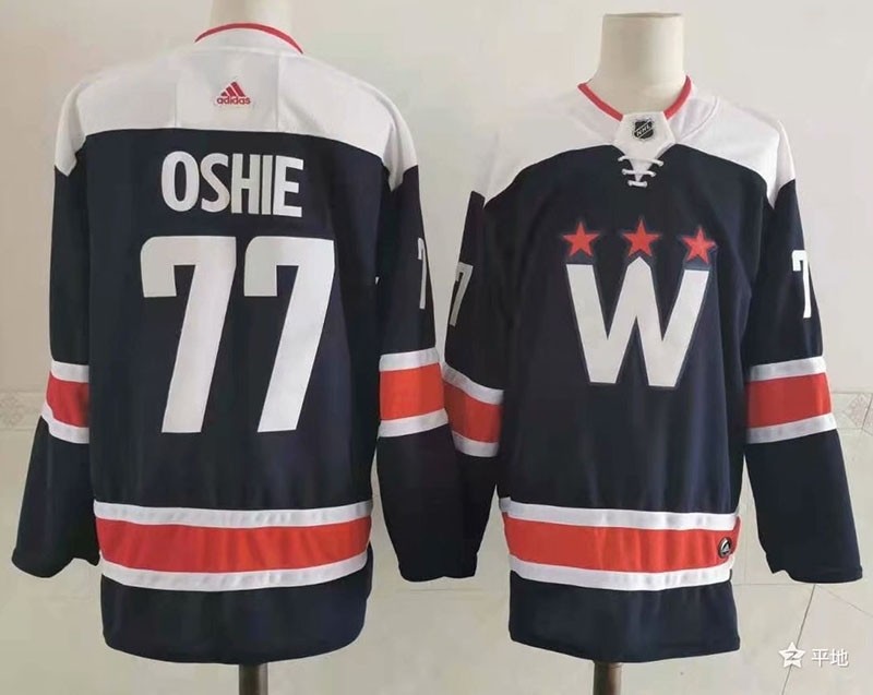 Men's Washington Capitals #77 T.J. Oshie Navy New Third Adidas Jersey