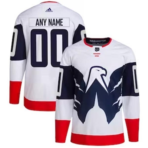 Men's Washington Capitals Custom White Navy 2023 NHL Stadium Series adidas Jersey(Name and number remark in comment column)