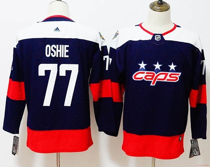 Women Washington Capitals #77 T.J. Oshie Navy 2018 Stadium Series Premier Jersey