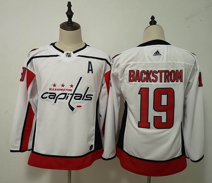 Women Washington Capitals #19 Nicklas Backstrom White Adidas Jersey