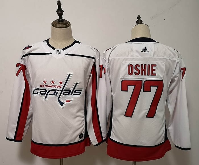 Women Washington Capitals #77 T.J. Oshie White Adidas Jersey